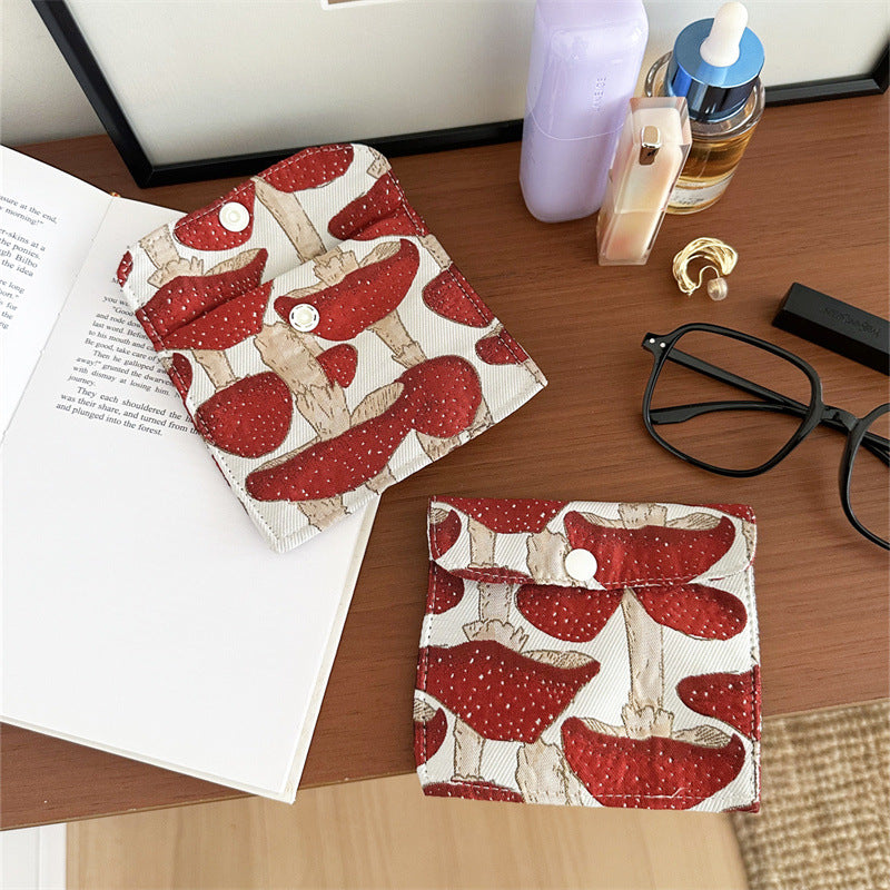 Portable Button Storage Liner Flip Lightweight Makeup Bag