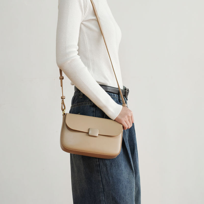 Women's High-grade Genuine Leather Versatile Fashion Tofu Women's Messenger Bag