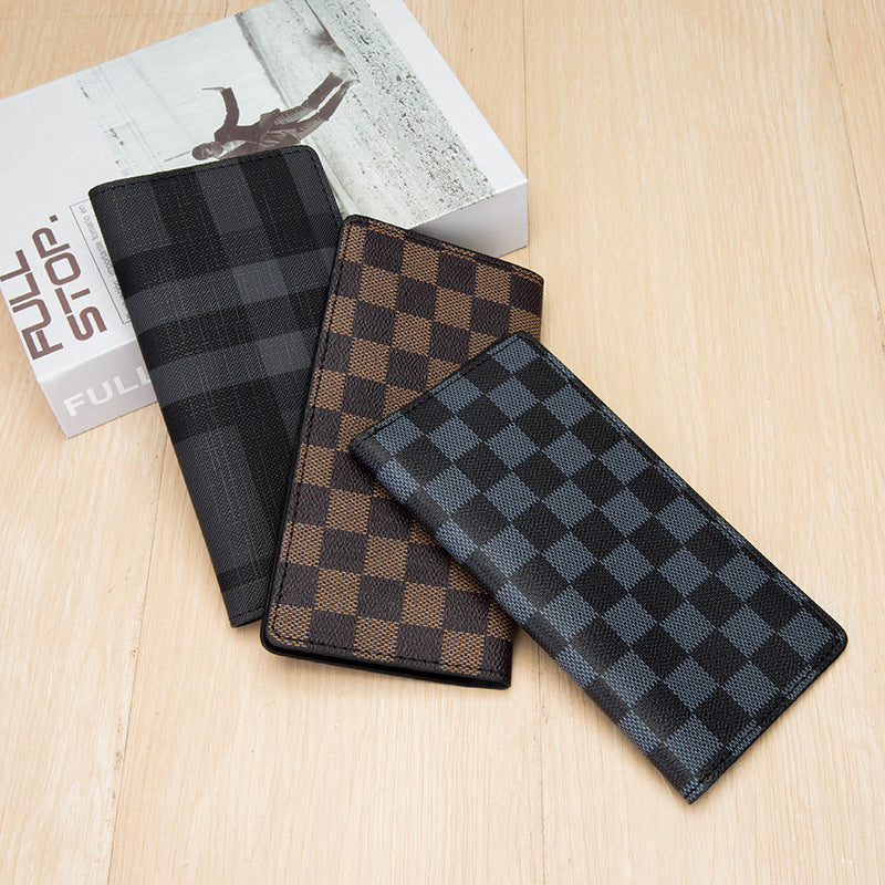 Men's Classic Long Plaid Soft Trendy Men's Wallets