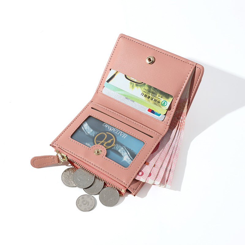 Fashion Stylish Zipper Folding Large Capacity Ladies Wallets