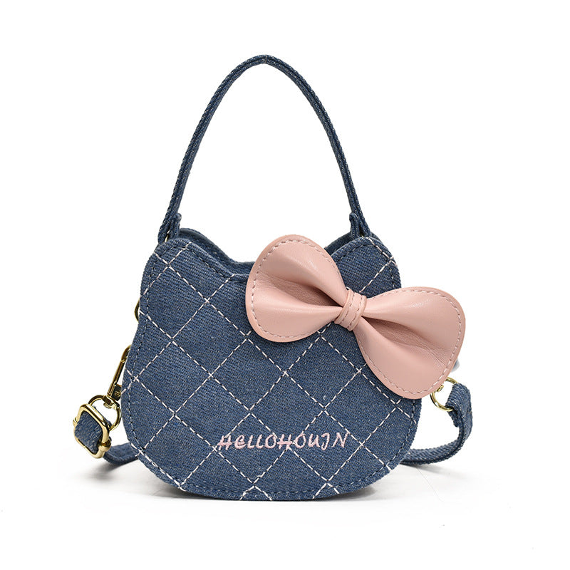 Children's Kitten Head Western Style Rhombus Sweet Women's Shoulder Bag