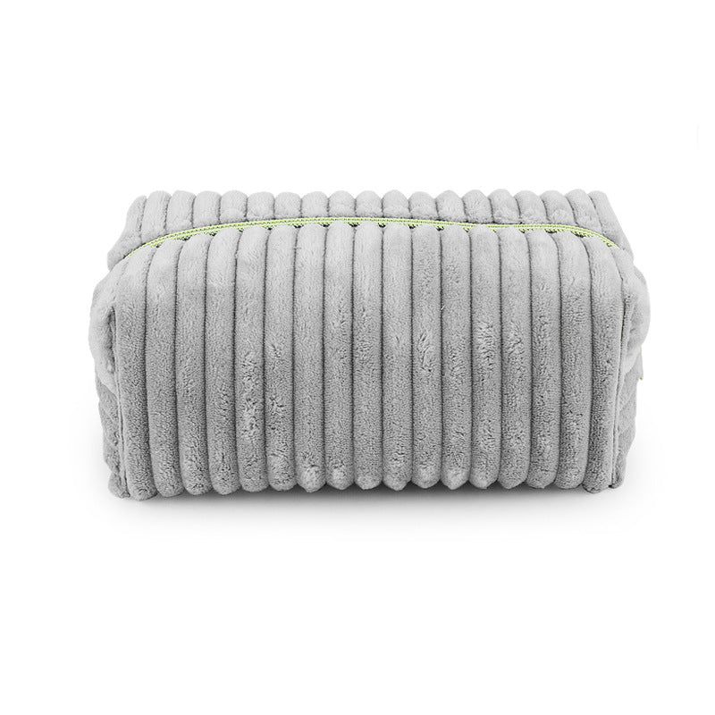 Bold Stripes Corduroy Plush Storage Large Bags