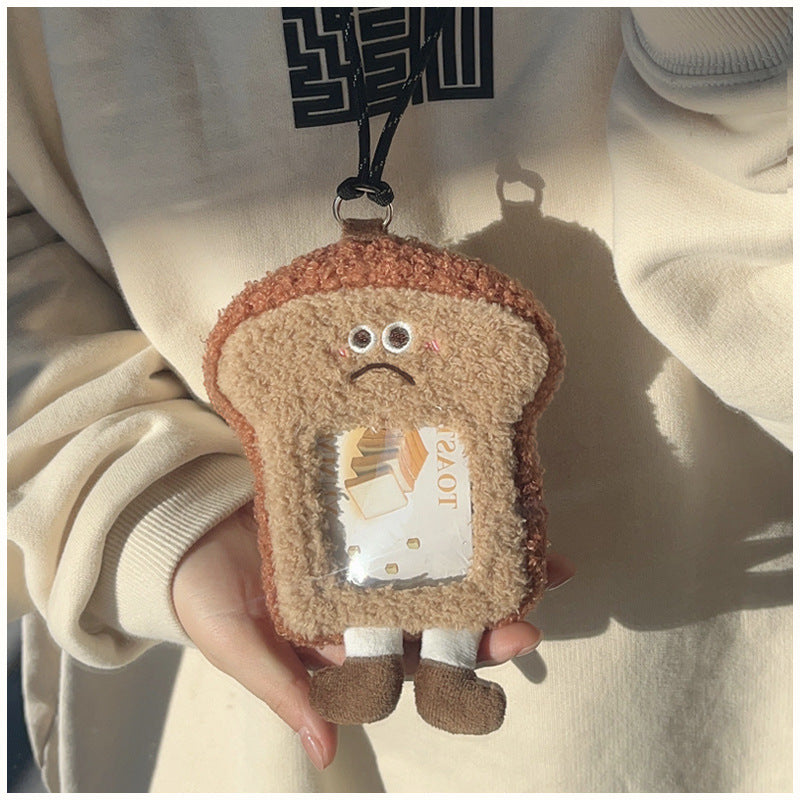 Plush Transparent Cartoon Earphone Boarding Learning Card Holder