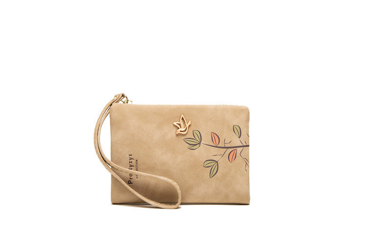 Casual Women's Short Frosted Vintage Print Ladies Wallets