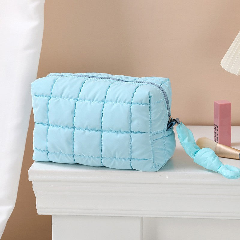 Embroidered White Storage Space Cotton Jacket Makeup Bag