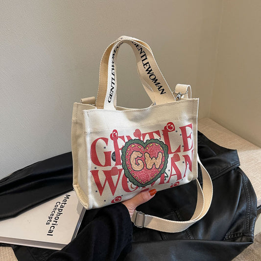 New Thailand Color Letter Printing Canvas Shoulder Bags
