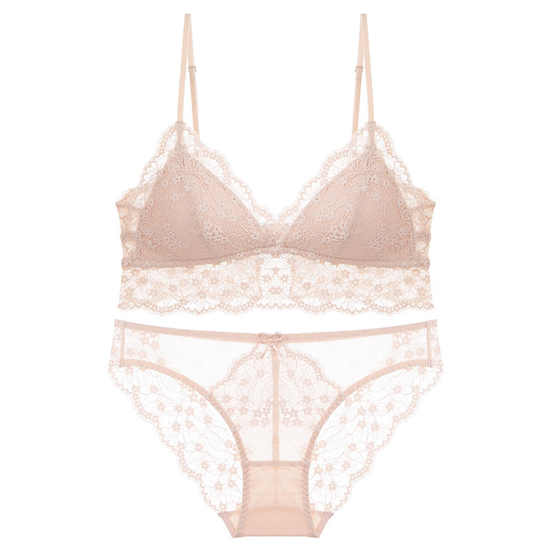 Women's French Sexy Underwear Summer Thin Triangle Cup Lingerie Sets