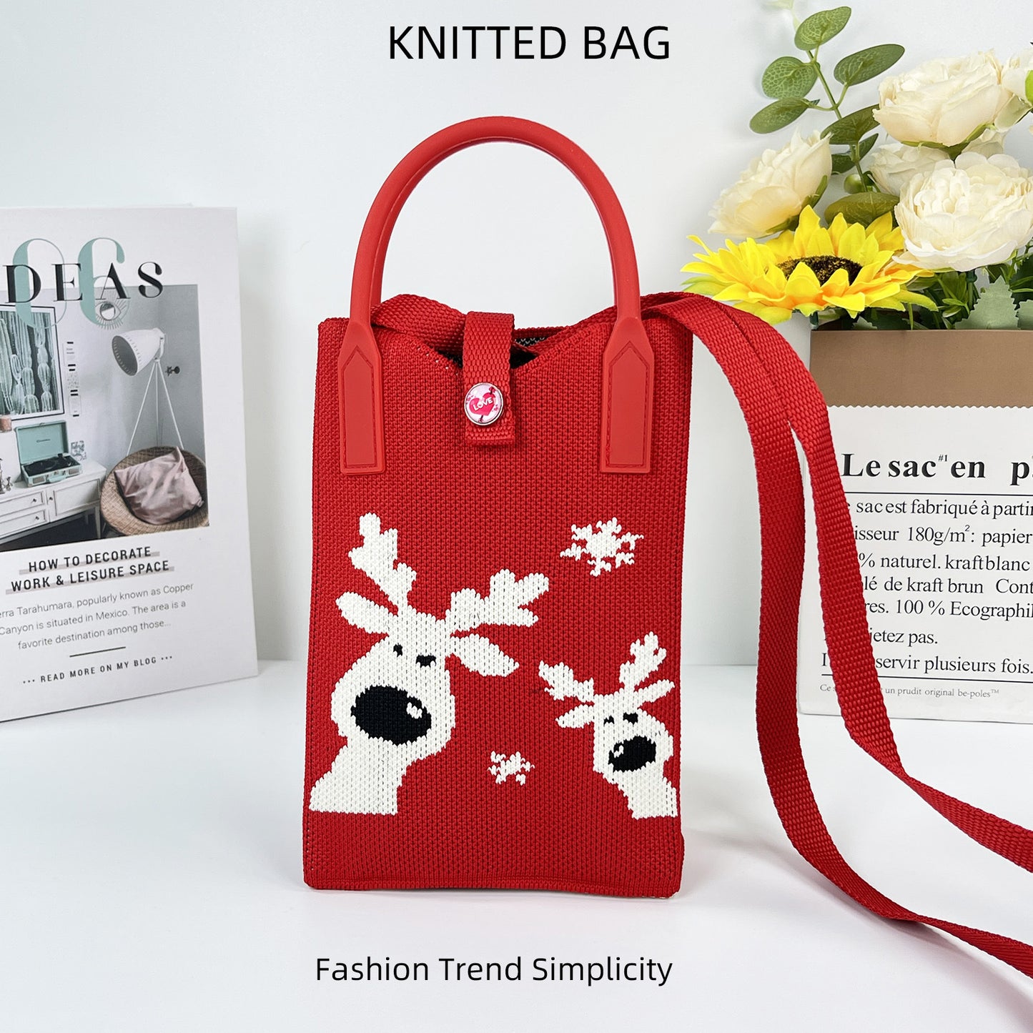 Pretty Knitted Mobile Mason Korean Mini Bags