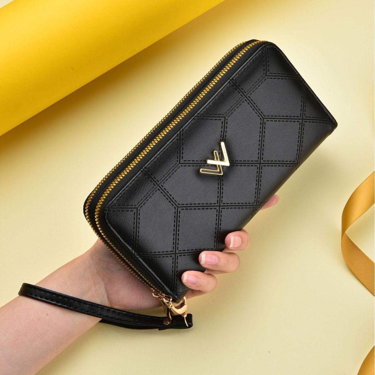 Women's Double Layer Zipper Long Clutch Multiple Ladies Wallet