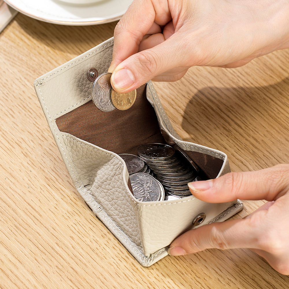 Women's Layer Cowhide Mini For Leather Storage Coin Purses