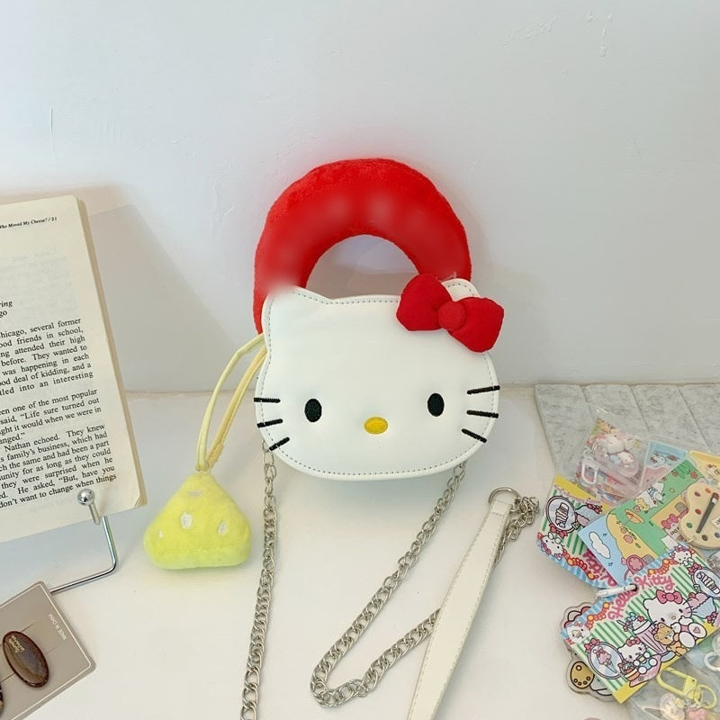 Cartoon Cute White Big Ear Dog Women's Shoulder Bag