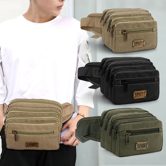 Women's & Men's & Canvas Large Capacity Business Checkout Men's Waist Packs