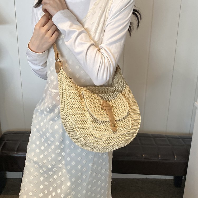Women's Straw Hand-woven Large Capacity Vacation Beach Tote Bags