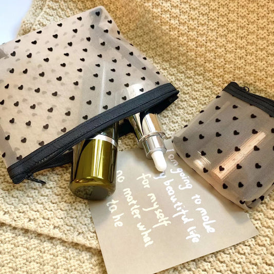 Love Flocking Mesh Storage Large Capacity Lock