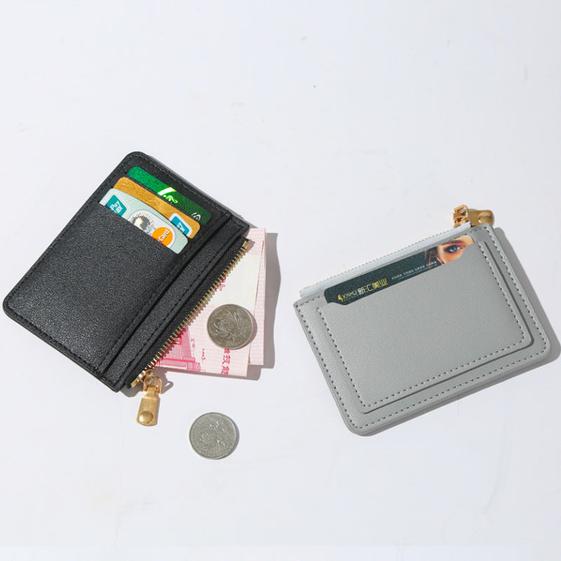 Women's Leather Zipper Design Female Multiple Slots Solid Ladies Wallets