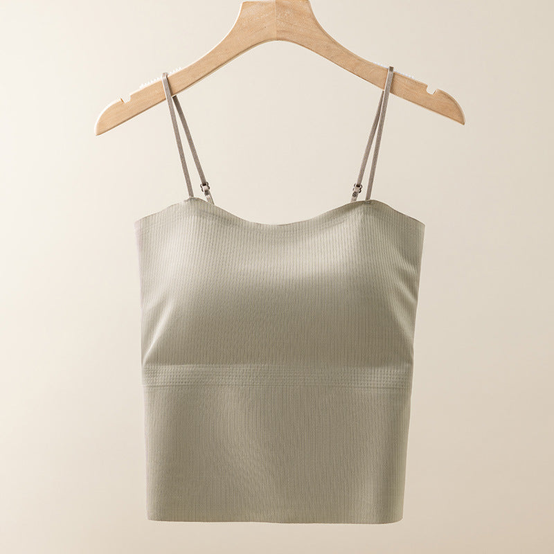 Women's Ice Back One-piece Cup Camisole Shirt Tanks Camis