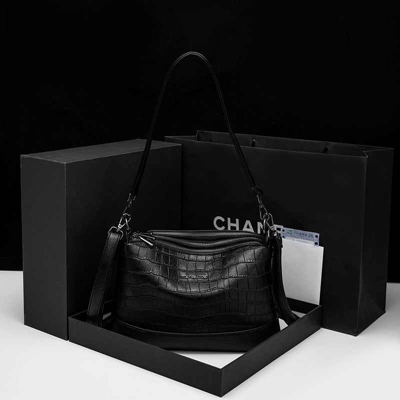 Crocodile Pattern Mother Fashionable Soft Leather Large Bags