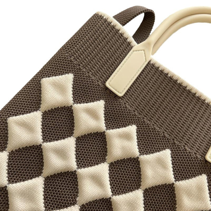 High Quality Mobile Cute Knitting Plaid Handbags