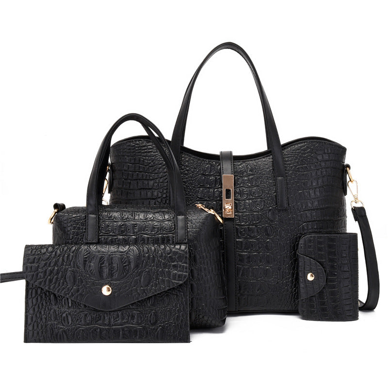 Mother Crocodile Pattern Fashion Large Capacity Handbags