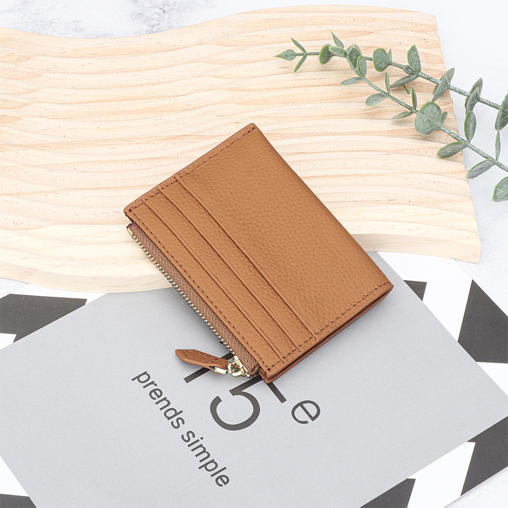 Women's Genuine Leather Fashion Mini Cowhide Certificate Ladies Wallet