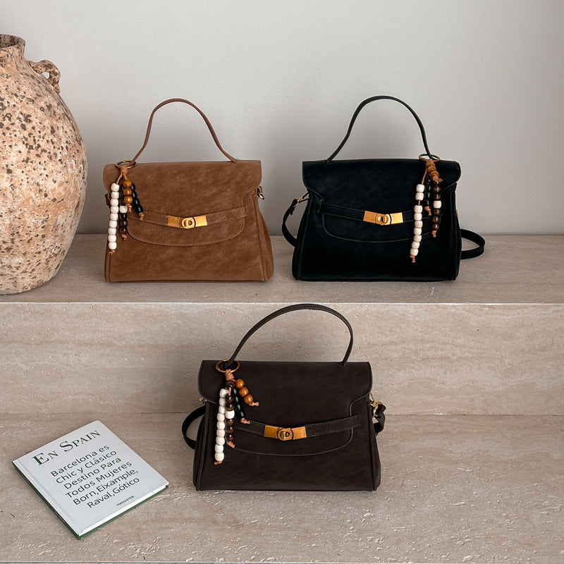 Women's Deerskin Veet Fashionable Retro Winter Texture Western Style Light Luxury Women's Shoulder Bag