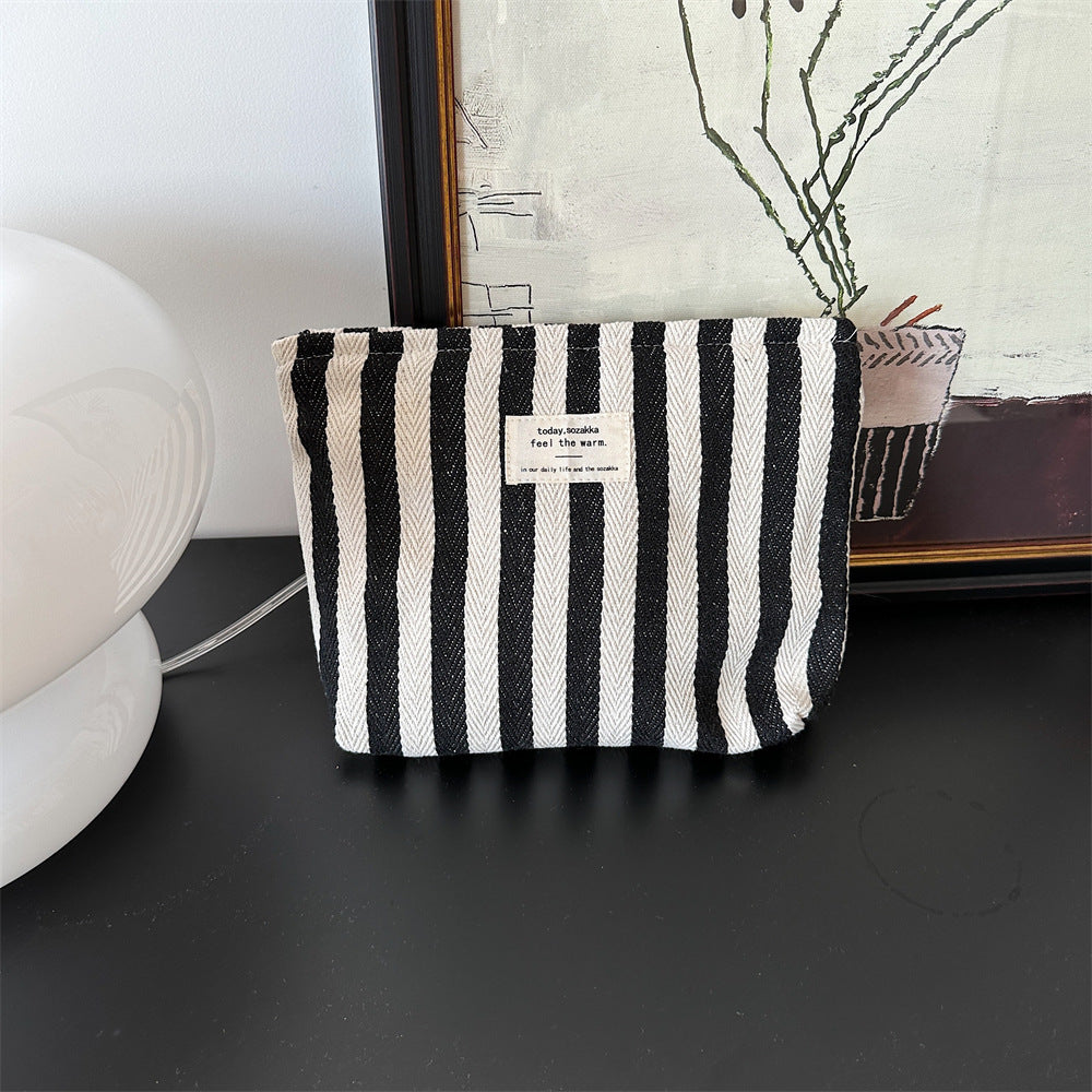 Women's Fresh Striped Make-up Toiletry Storage Large Capacity Cosmetic Bags