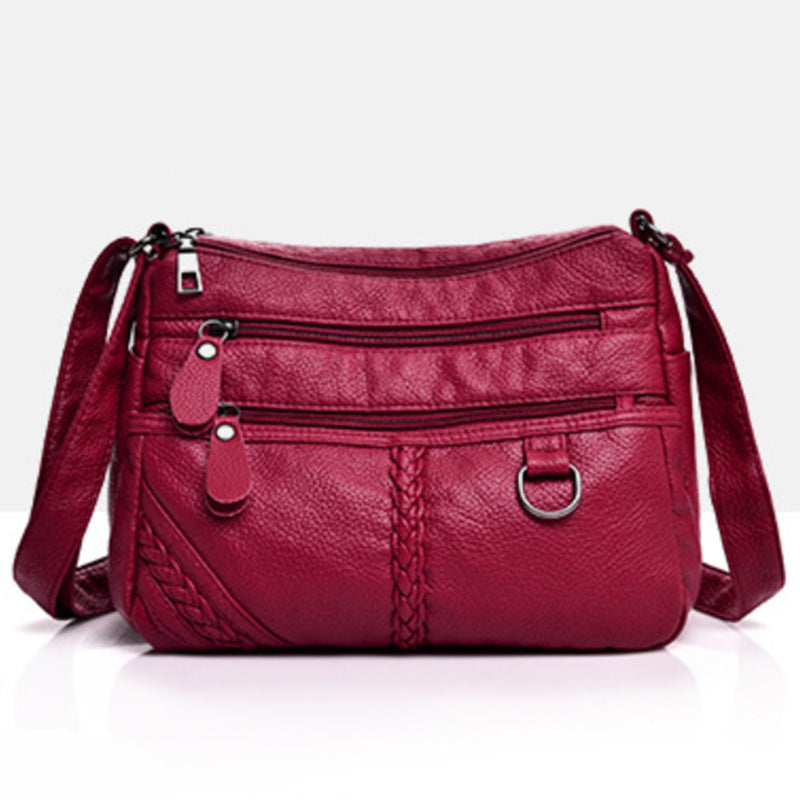 Women's Fashion Trendy Mom Portable Large Capacity Soft Leather Bags