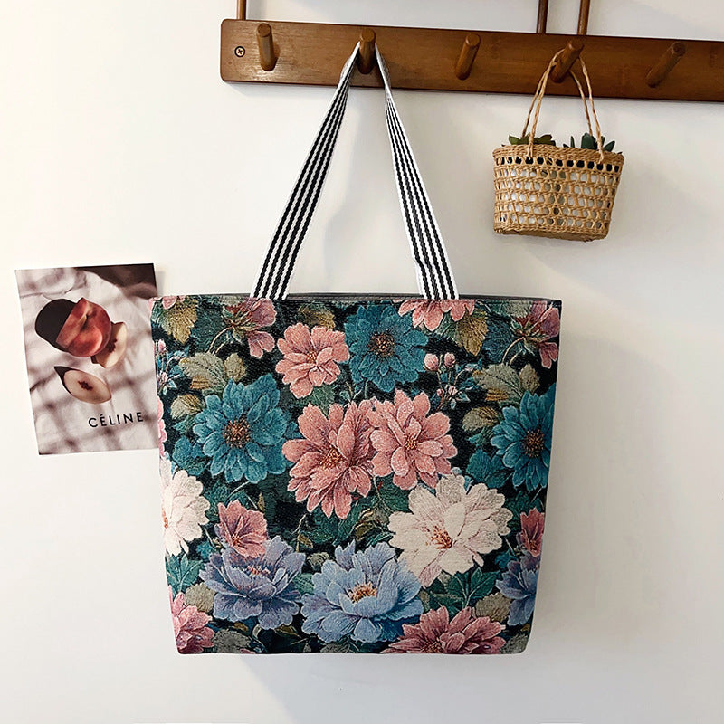 Women's Silk Cloth Fashion Korean Creative Pattern Women's Shoulder Bag