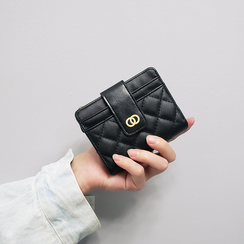 Women's Short Textured Multiple Slots One Female Coin Purses