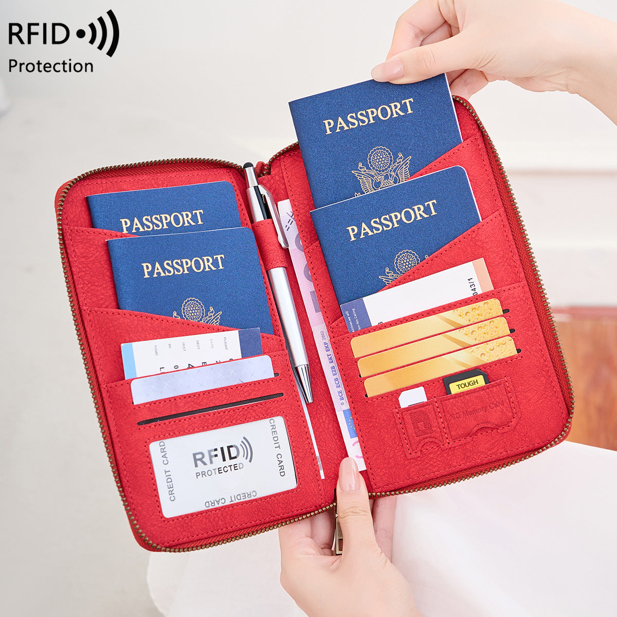 Family Passport Storage Simple Large Capacity Credit Ladies Wallet