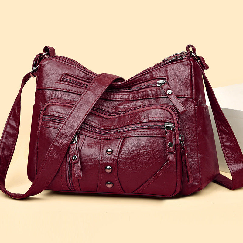 Soft Leather Textured Female Simple Temperamental Mother Women's Shoulder Bag