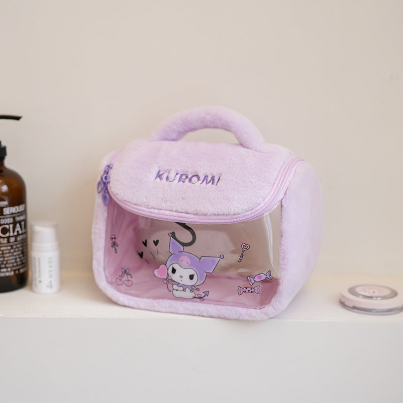 Cartoon Fashion Plush Cute Large Capacity Good-looking High Sense Cosmetic Bags