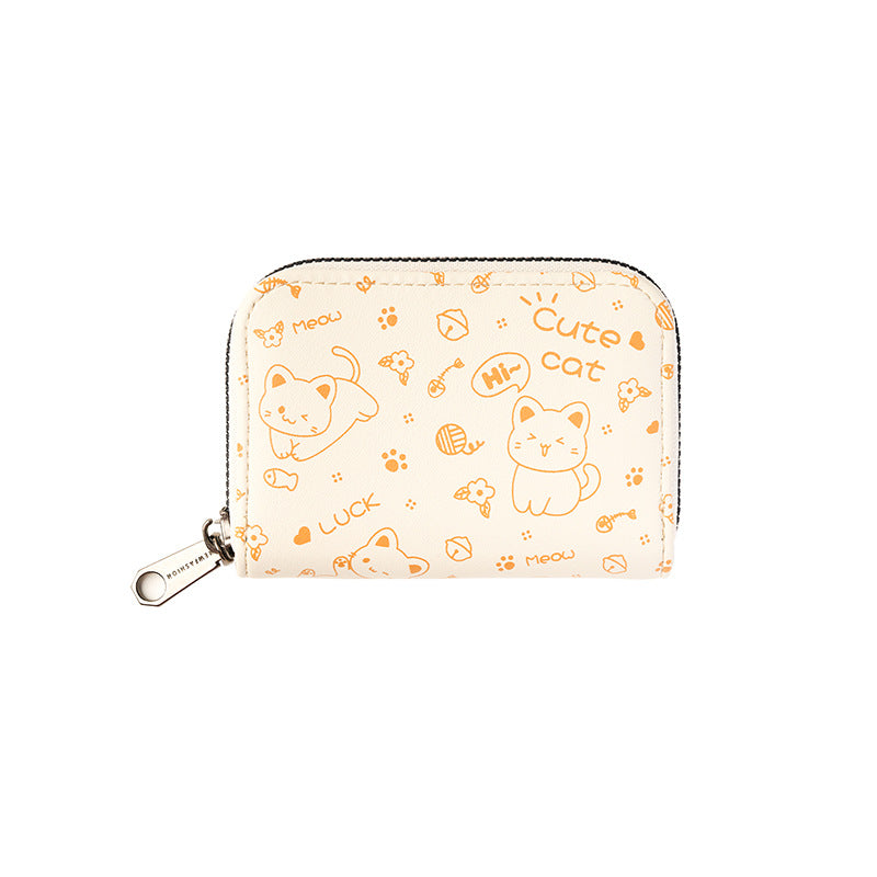 Cute Simple Stroke Cat File Multiple Slots Large Card Holder