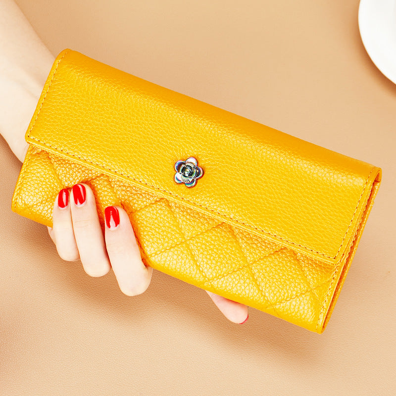 Female Long Genuine Leather Pure First Ladies Wallet