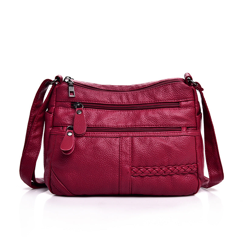 Women's Fashion Trendy Mom Portable Large Capacity Soft Leather Bags