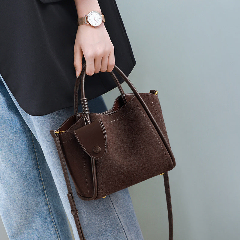 Women's High-grade Genuine Leather Fashion Vegetable Basket Bags