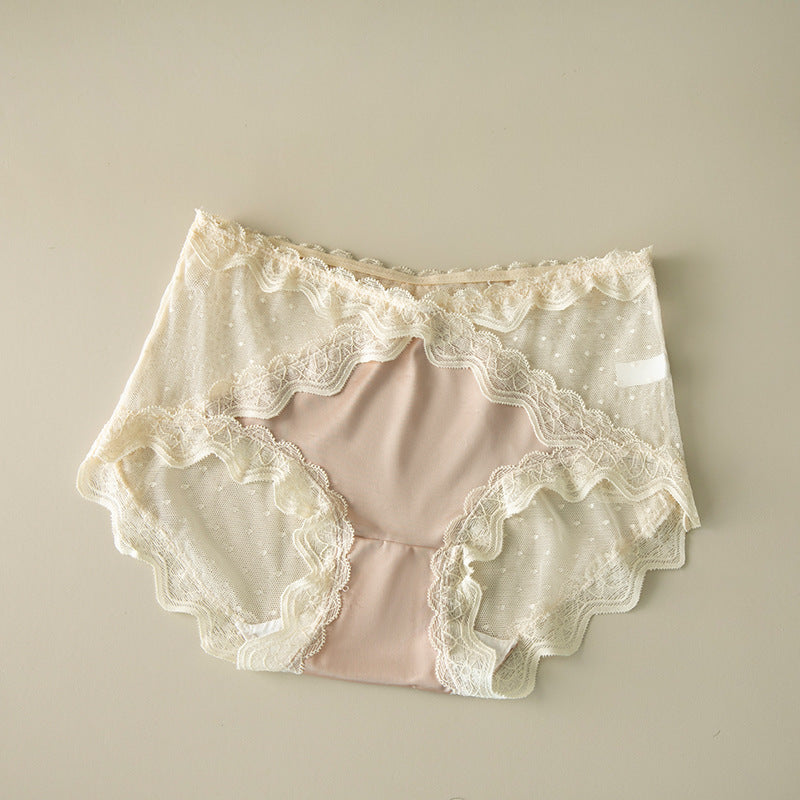 Women's Summer Traceless Lace Mulberry Silk Maintenance Panties