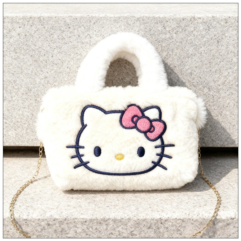 Women's Plush Simple Chain Korean Style Cute Bags