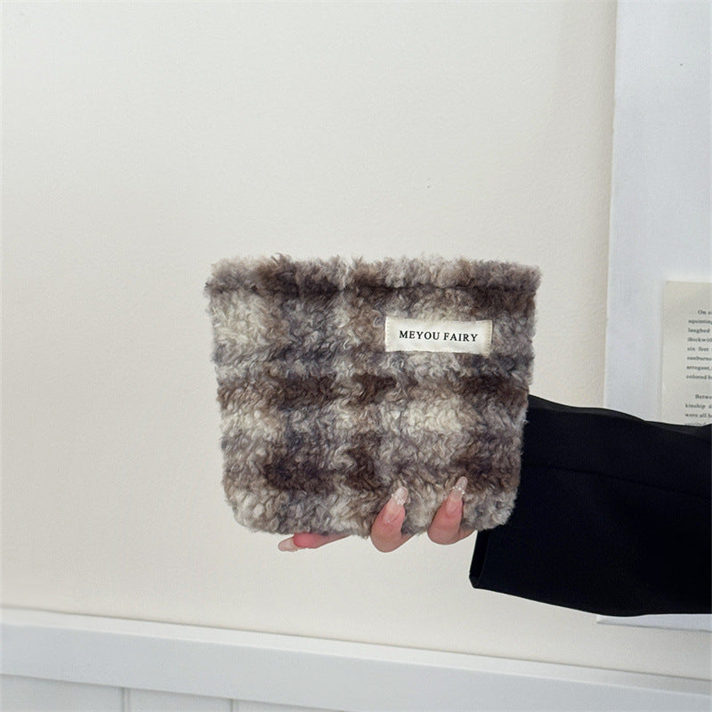 Style Plush Storage Wash Thickened Soft Glutinous Makeup Bag
