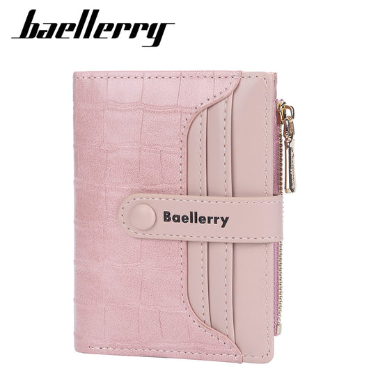 Women's Short Korean Style Multiple Slots Zipper Ladies Wallets