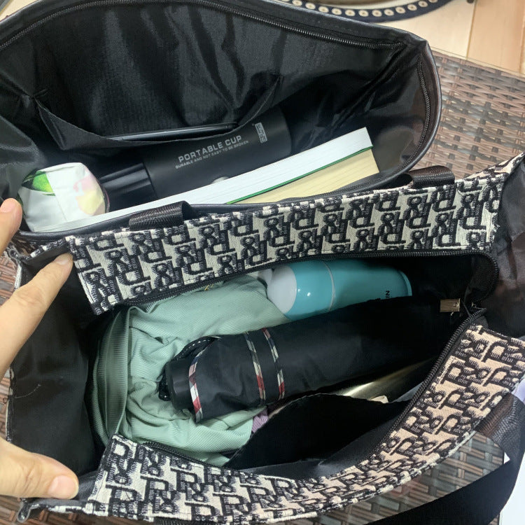 Korean Style Fashionable Letter Portable Large Capacity Shopping Fitness Yoga Handbags