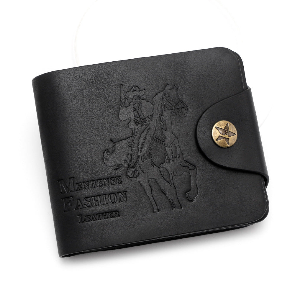 Classic Men's Hot Three-fold Embossed Short Men's Wallet