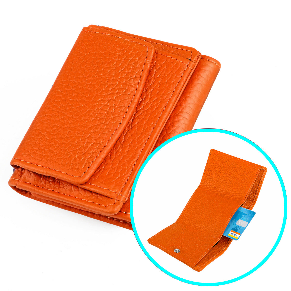 Elegant Women's Genuine Leather Loose Short Coin Purses