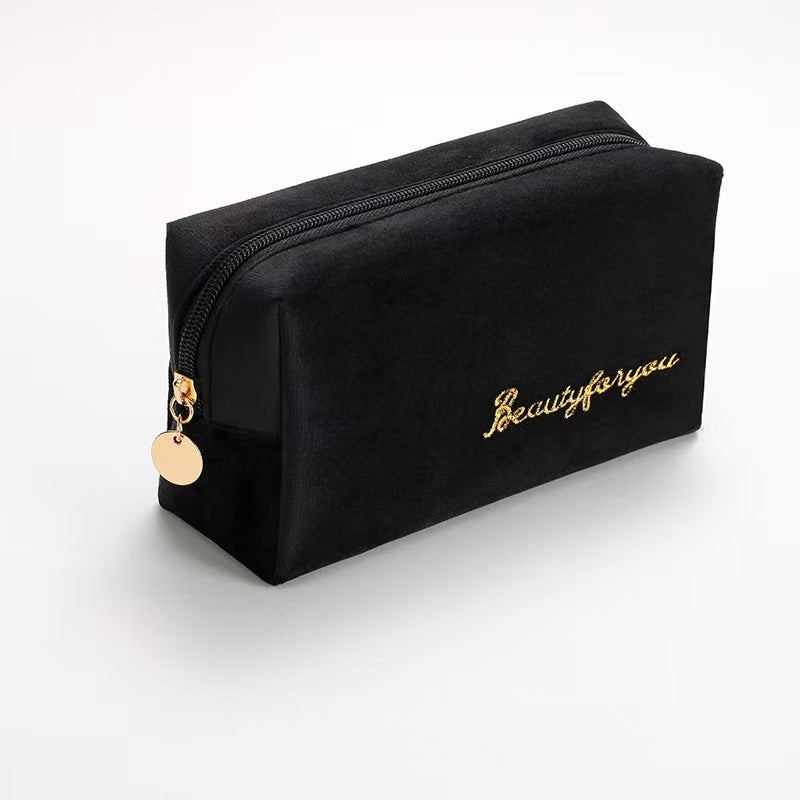 Plush Good-looking Storage Flannelette Large Capacity Embroidery Cosmetic Bags