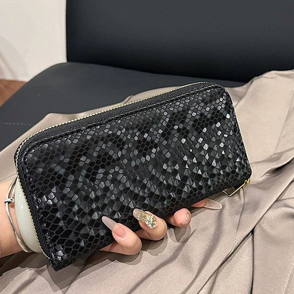 Innovative Cool Fashionable Snakeskin Pattern Long Handbags