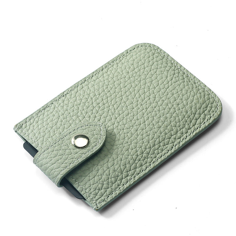Women's & Men's & Leather Pull-out Portable Compact Card Holder