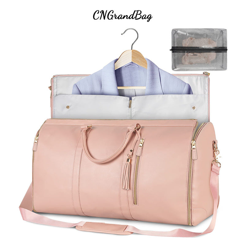 Large Leather Folding Suit One Capacity Travel Bags