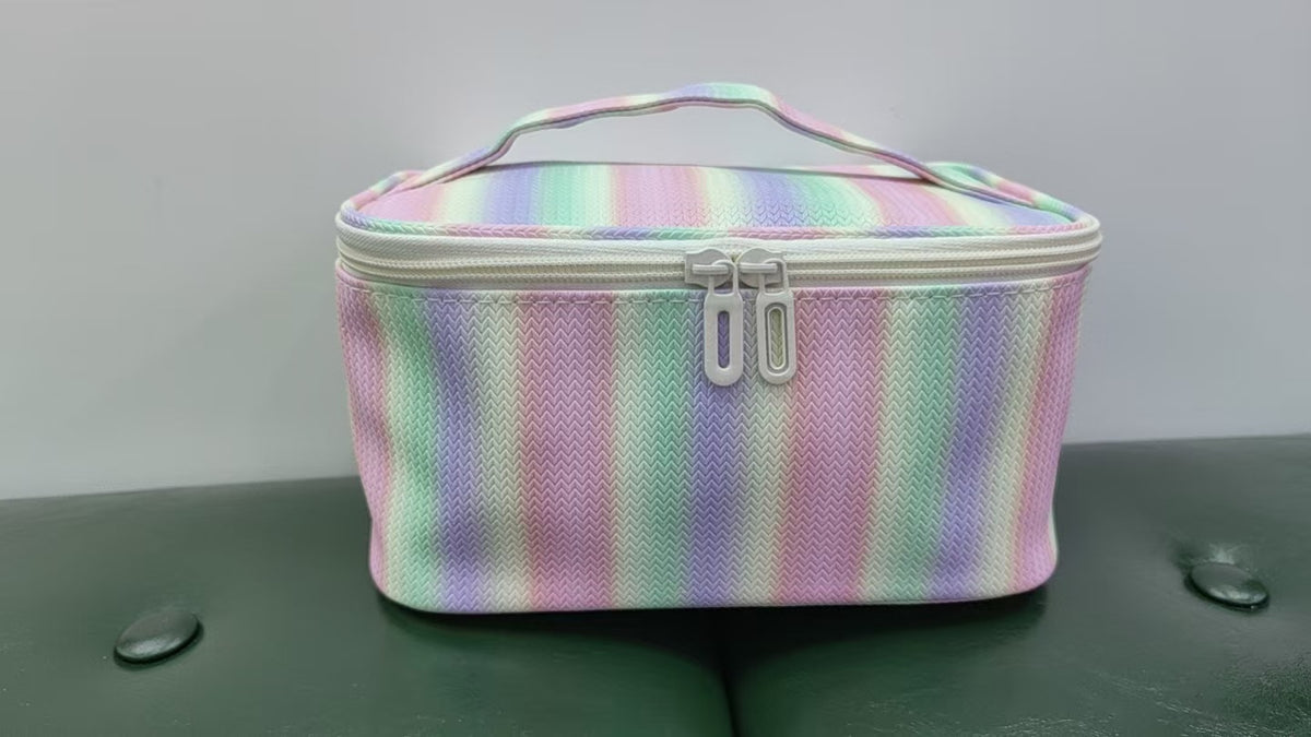 Transparent Striped Rainbow Portable Storage Wash Bags