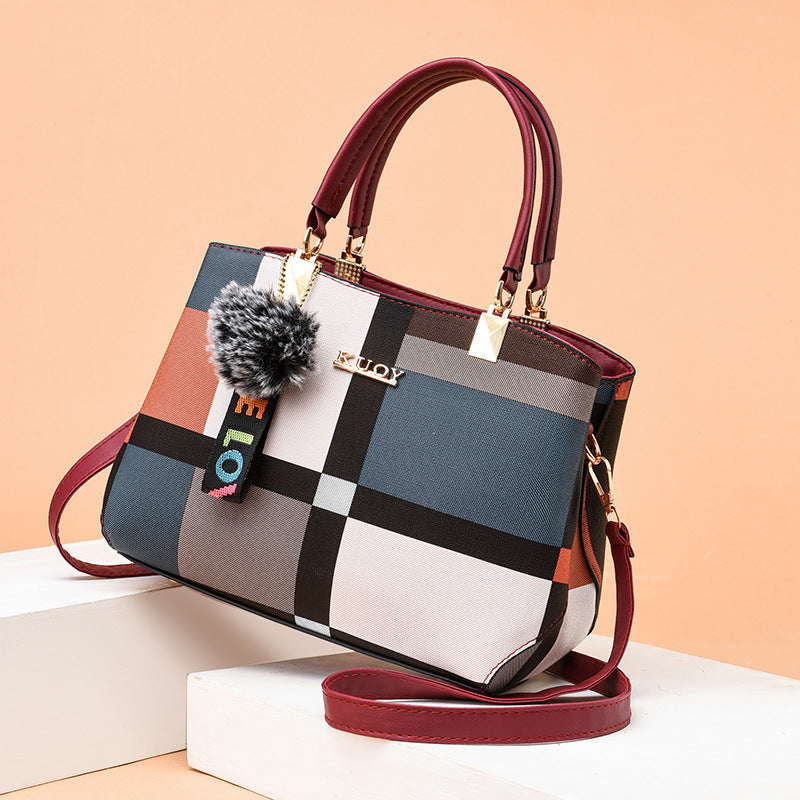 Women's Fashion Plaid Trendy Elegant Large Capacity Shoulder Bags