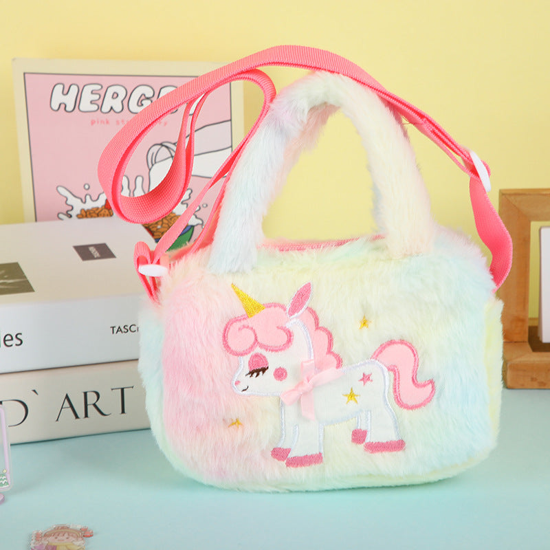 Korean Style Cute Unicorn Plush Cartoon Princess Women's Messenger Bag
